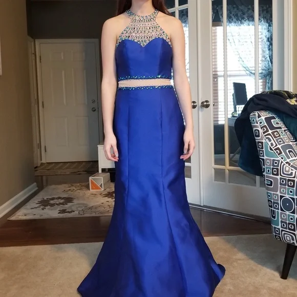 Macys Prom Dresses Macys Long Blue Dress Azazie Macy Royal Blue A-Line  V-Neck Sequin